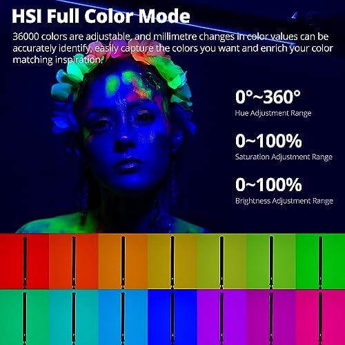 AMBITFUL A2Pro Full Color Tube Light  2500K 8500K CRI 95 TLCI 97 Video Light  RGB CCT HSI Mode  22 FX Light Effect  APP Control Support  Magnet Design  A2 Pro 2PCS with Grid 