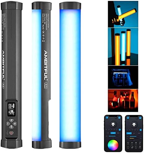 AMBITFUL A2 RGB LED Light Wand  Full Color Magnetic Video Light Stick Handheld Tube Light with 29 Effects  2500 8500K  2500mAh  CRI 95  for Photography  YouTube  TikTok  A2 