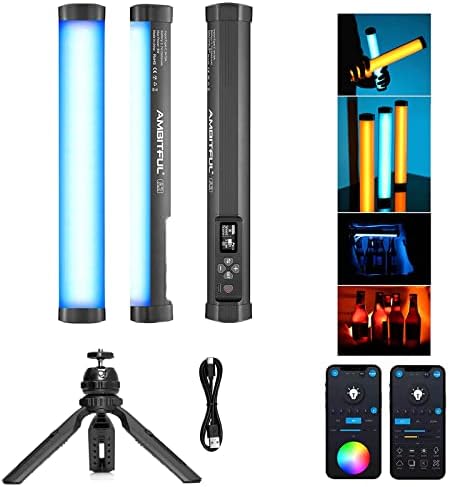 AMBITFUL A2 RGB LED Light Wand  Full Color Magnetic Video Light Stick Handheld Tube Light with 29 Effects  2500 8500K  2500mAh  CRI 95  for Photography  YouTube  TikTok  A2 