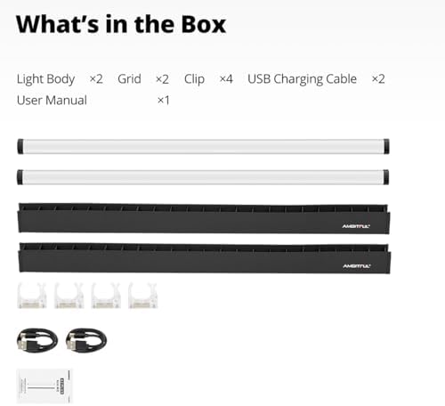 AMBITFUL Handheld Light Stick  30W RGB LED Video Light Stick 2500K 8500K Adjustable 3300mAh Rechargeable Tube Light High CRI 95 /TLCI 97 for Photography  TikTok  YouTube  Vlogging  Studio Lighting