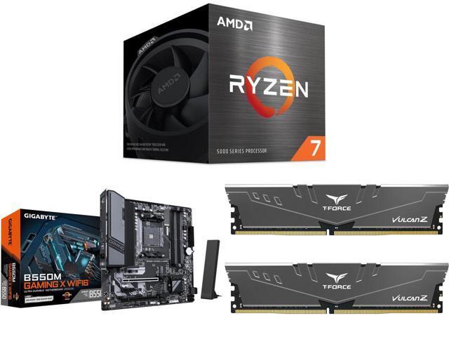 AMD Ryzen 7 5700   Ryzen 7 5000 Series 8 Core 3 7 GHz Socket AM4 65W None Integrated Graphics Desktop CPU Processor   100 100000743SBX GIGABYTE B550M GAMING X WIFI6 AM4 Micro ATX Motherboard Team T FORCE VULCAN Z 16GB  2 x 8GB  DDR4 3200  P