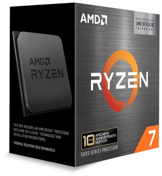 AMD Ryzen 7 5800X3D 10th Anniversary Edition   Ryzen 7 5000 Series Vermeer  Zen 3  8 Core 3 4 GHz Socket AM4 105W Desktop CPU Processor   100 100000651POF