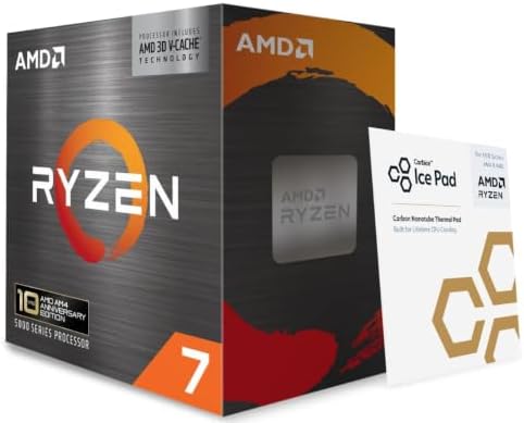 AMD Ryzen 7 5800X3D 8 core  16 Thread Desktop Processor with AMD 3D V Cache Technology