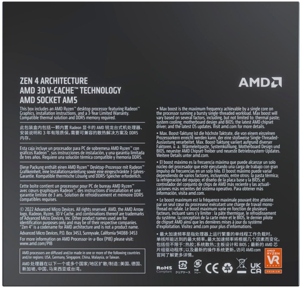AMD Ryzen 7 7800X3D   Ryzen 7 7000 Series 8 Core Socket AM5 120W AMD Radeon Graphics Desktop Processor   100 100000910WOF
