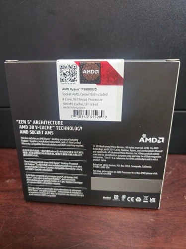 AMD Ryzen 7 9800X3D Granite Ridge AM5 4 70GHz 8 Core Boxed Processor