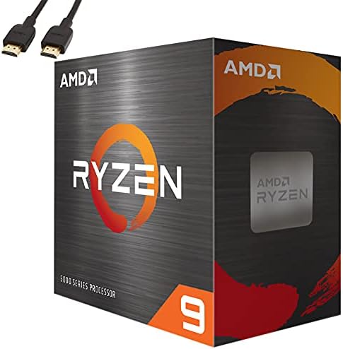AMD Ryzen 9 5900X 12 Cores  24 Threads 3 7GHz 64MB Unlocked Desktop Gaming Processor   7nm  5th Gen  4 8GHz Max Boost Clock CPU   100 100000061WOF   BROAGE HDMI Cable   1 Pack