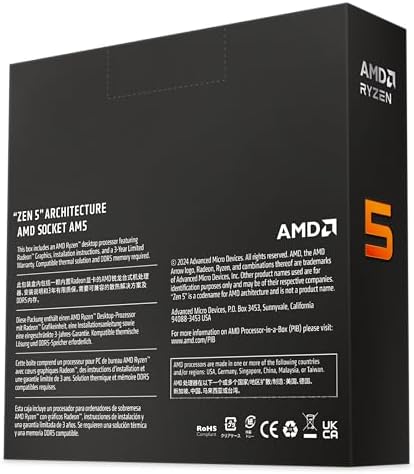 AMD Ryzen  5 9600X 6 Core  12 Thread Unlocked Desktop Processor