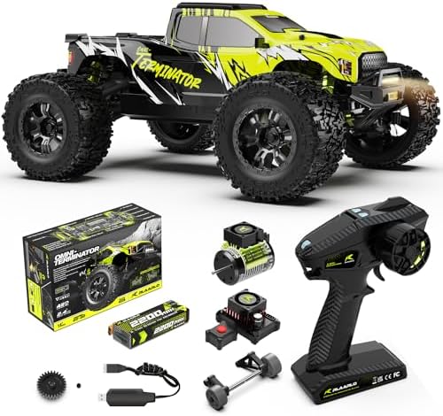 AMORIL 1/10 RTR Brushless Fast RC Cars for Adults Max 50mph Hobby Electric Off Road Monster Truck Waterproof High Speed RC Car 4WD Remote Control Car with 3S Lipo Green