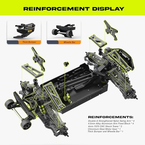 AMORIL 1/10 RTR Brushless Fast RC Cars for Adults Max 50mph Hobby Electric Off Road Monster Truck Waterproof High Speed RC Car 4WD Remote Control Car with 3S Lipo Green
