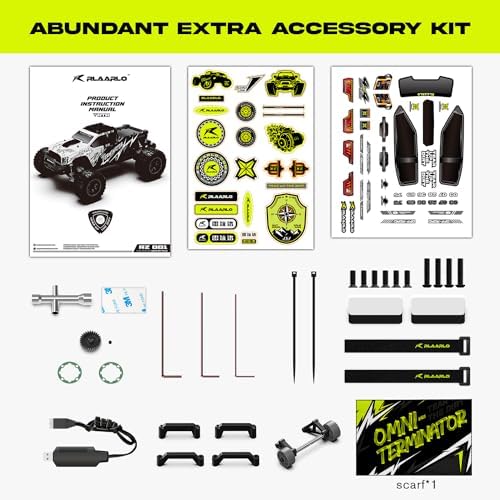 AMORIL 1/10 RTR Brushless Fast RC Cars for Adults Max 50mph Hobby Electric Off Road Monster Truck Waterproof High Speed RC Car 4WD Remote Control Car with 3S Lipo Green