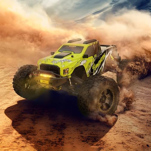 AMORIL 1/10 RTR Brushless Fast RC Cars for Adults Max 50mph Hobby Electric Off Road Monster Truck Waterproof High Speed RC Car 4WD Remote Control Car with 3S Lipo Green