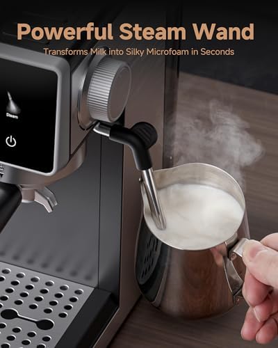 AMZCHEF Espresso Machine with Grinder  3 Temp 197 205  Professional Espresso Machine  3 10s Pre Infusion  20 Grind Settings  Latte Cappuccino Maker Home Barista  Black