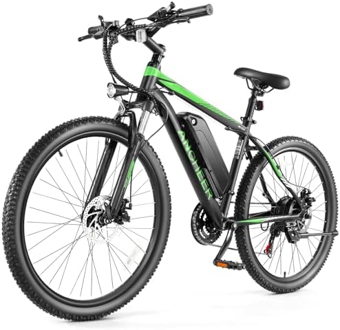 ANCHEER Electric Bike for Adults   Peak 750W Motor  Electric Mountain Bike  26 Sunshine Ebike  55 Miles 20 22MPH Electric Bicycle with 48V/374Wh Battery  7/21Speed  UL2849 Compliant
