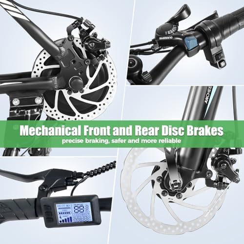 ANCHEER Electric Bike for Adults   Peak 750W Motor  Electric Mountain Bike  26 Sunshine Ebike  55 Miles 20 22MPH Electric Bicycle with 48V/374Wh Battery  7/21Speed  UL2849 Compliant