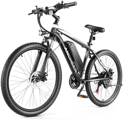 ANCHEER Electric Bike for Adults   Peak 750W Motor  Electric Mountain Bike  26 Sunshine Ebike  55 Miles 20 22MPH Electric Bicycle with 48V/374Wh Battery  7/21Speed  UL2849 Compliant