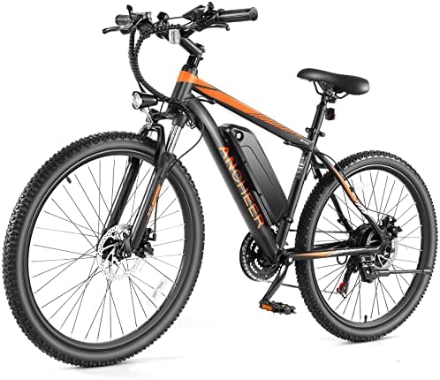 ANCHEER Electric Bike for Adults   Peak 750W Motor  Electric Mountain Bike  26 Sunshine Ebike  55 Miles 20 22MPH Electric Bicycle with 48V/374Wh Battery  7/21Speed  UL2849 Compliant