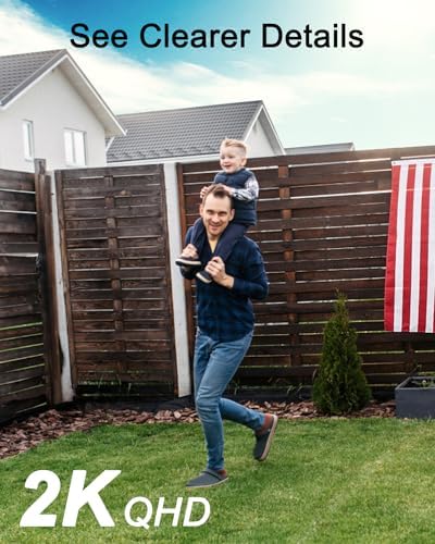 ANRAN 2K Solar Security Cameras Wireless Outdoor  2 4Ghz WiFi Surveillance Outdoor Camera for Home Security with Embedded Solar Panel  Color Night Vision  2 Way Talk  IP67 Waterproof  Work with Alexa