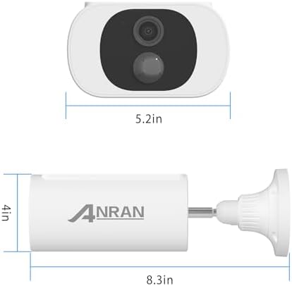 ANRAN 2K Solar Security Cameras Wireless Outdoor  2 4Ghz WiFi Surveillance Outdoor Camera for Home Security with Embedded Solar Panel  Color Night Vision  2 Way Talk  IP67 Waterproof  Work with Alexa