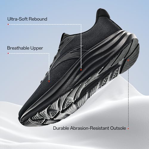 ANTA Men s Running Shoes  Lightweight Cushioned Breathable Sneakers  Comfortable Trainers with Slip Resistant Outsole for Jogging  Walking and Daily Workout