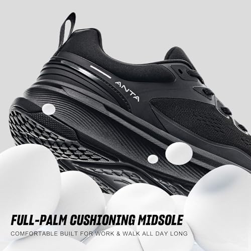 ANTA Mens Ebuffer 9 0 Walking Shoes Sneakers with Cushioned Comfortable & Breathable  High Rebound Midsole for Commuting  Jogging  Urban Walking  Workout
