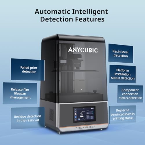 ANYCUBIC 14k Resin 3D Printer Photon Mono M7  150mm/h High Speed Printing  Upgraded COB Source System and Intelligent Detection  8 78x4 96x9 06 inches Printing Size