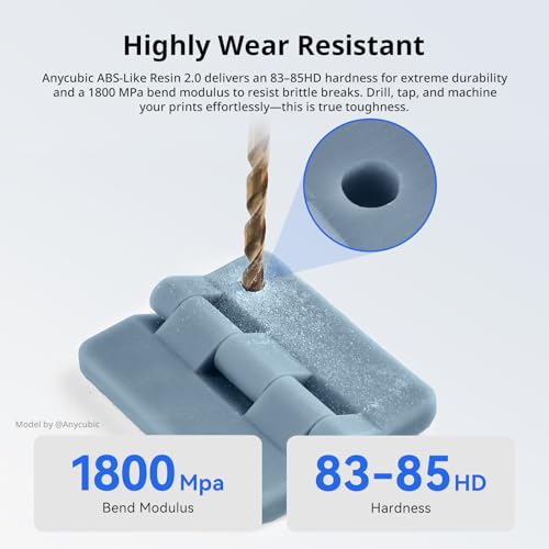 ANYCUBIC 2nd Gen Resin Technology ABS Like Resin 2 0 Bundle  3D Printer Resin with High Toughness  More Precise Details  Wide Compatibility for All LCD Resin 3D Printers  Grey  2kg in Total 