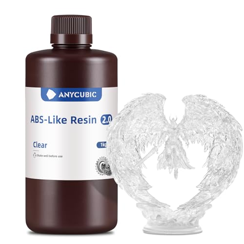 ANYCUBIC 2nd Gen Resin Technology ABS Like Resin 2 0 Bundle  3D Printer Resin with High Toughness  More Precise Details  Wide Compatibility for All LCD Resin 3D Printers  Grey  2kg in Total 