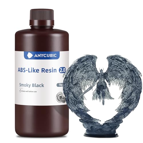ANYCUBIC 2nd Gen Resin Technology ABS Like Resin 2 0 Bundle  3D Printer Resin with High Toughness  More Precise Details  Wide Compatibility for All LCD Resin 3D Printers  Grey  2kg in Total 