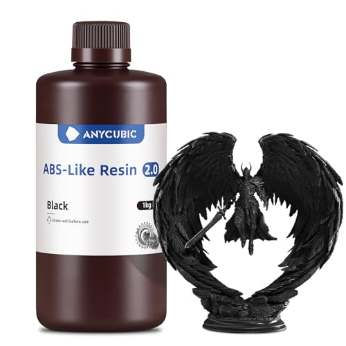 ANYCUBIC 2nd Gen Resin Technology ABS Like Resin 2 0 Bundle  3D Printer Resin with High Toughness  More Precise Details  Wide Compatibility for All LCD Resin 3D Printers  Grey  2kg in Total 