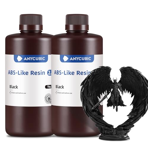 ANYCUBIC 2nd Gen Resin Technology ABS Like Resin 2 0 Bundle  3D Printer Resin with High Toughness  More Precise Details  Wide Compatibility for All LCD Resin 3D Printers  Grey  2kg in Total 