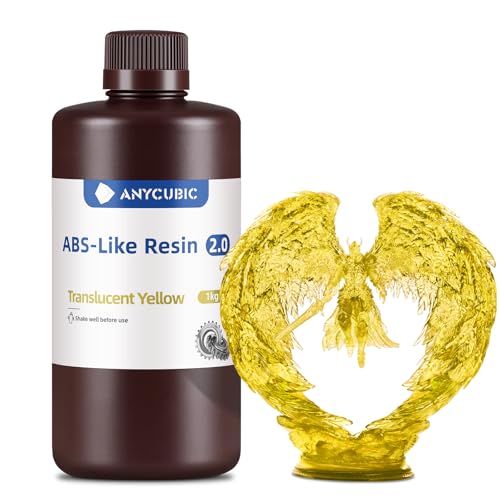 ANYCUBIC 2nd Gen Resin Technology ABS Like Resin 2 0 Bundle  3D Printer Resin with High Toughness  More Precise Details  Wide Compatibility for All LCD Resin 3D Printers  Grey  2kg in Total 