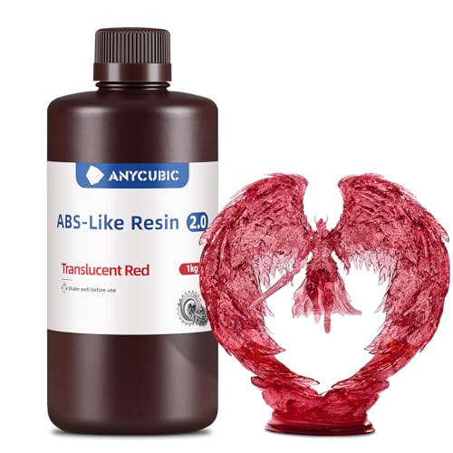 ANYCUBIC 2nd Gen Resin Technology ABS Like Resin 2 0 Bundle  3D Printer Resin with High Toughness  More Precise Details  Wide Compatibility for All LCD Resin 3D Printers  Grey  2kg in Total 