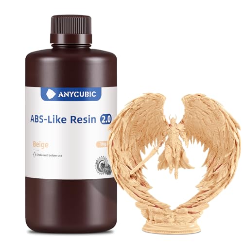 ANYCUBIC 2nd Gen Resin Technology ABS Like Resin 2 0 Bundle  3D Printer Resin with High Toughness  More Precise Details  Wide Compatibility for All LCD Resin 3D Printers  Grey  2kg in Total 