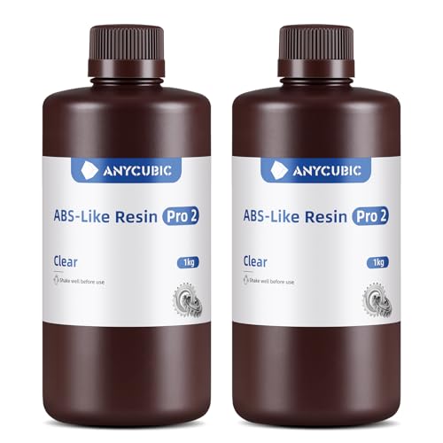 ANYCUBIC 3D Printer Resin Bundle  ABS Like Resin Pro 2 with Enhanced Strength and Toughness  Performance far Superior to ABS Like Resin  Low Odor  Clear Clear  2kg