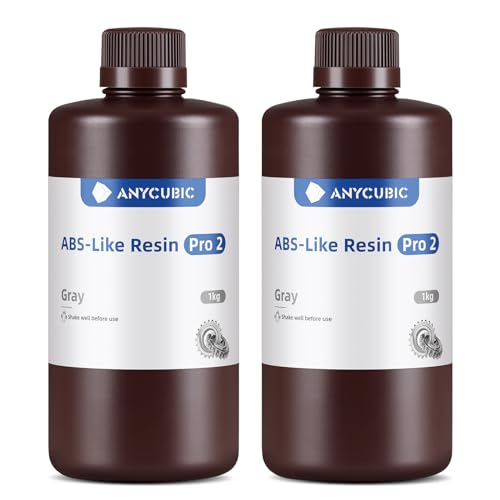 ANYCUBIC 3D Printer Resin Bundle  ABS Like Resin Pro 2 with Enhanced Strength and Toughness  Performance far Superior to ABS Like Resin  Low Odor  Clear Clear  2kg