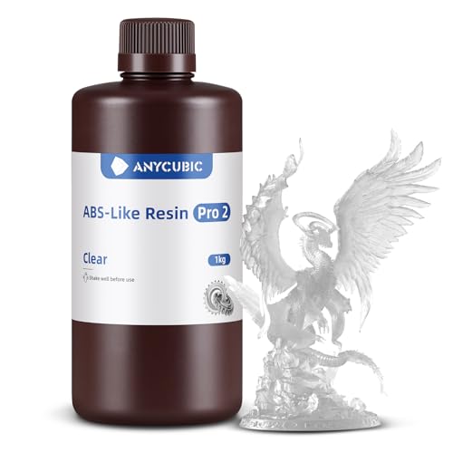 ANYCUBIC 3D Printer Resin Bundle  ABS Like Resin Pro 2 with Enhanced Strength and Toughness  Performance far Superior to ABS Like Resin  Low Odor  Clear Clear  2kg