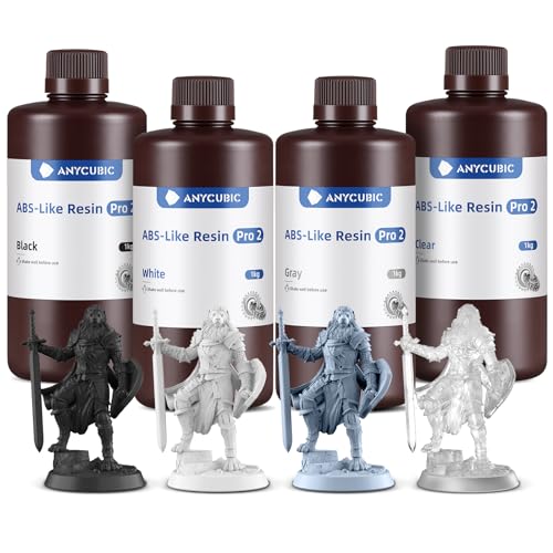 ANYCUBIC 3D Printer Resin Bundle  ABS Like Resin Pro 2 with Enhanced Strength and Toughness  Performance far Superior to ABS Like Resin  Low Odor  Clear Clear  2kg