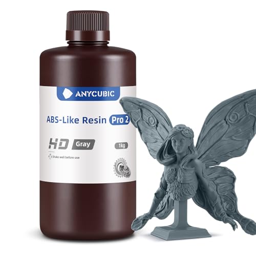 ANYCUBIC 3D Printer Resin Bundle  ABS Like Resin Pro 2 with Enhanced Strength and Toughness  Performance far Superior to ABS Like Resin  Low Odor  Clear Clear  2kg