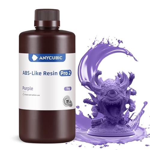 ANYCUBIC ABS Like Resin Pro 2  3D Printer Resin with Enhanced Strength and Toughness  High Precision and Minimal Shrinkage  Wide Compatibility for All LCD 3D Printers  Grey White  2kg 