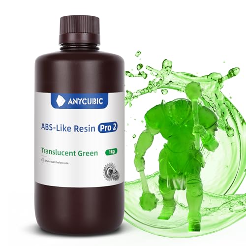 ANYCUBIC ABS Like Resin Pro 2  3D Printer Resin with Enhanced Strength and Toughness  High Precision and Minimal Shrinkage  Wide Compatibility for All LCD 3D Printers  Grey White  2kg 