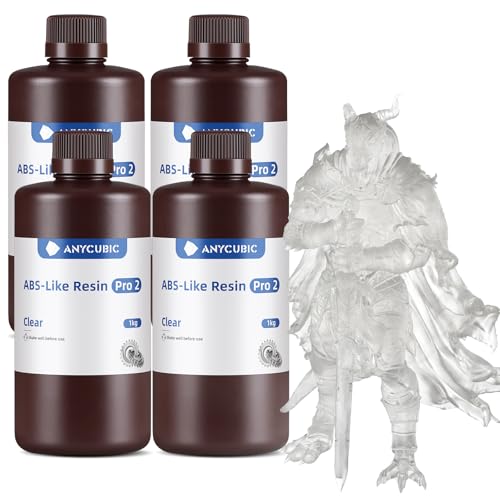 ANYCUBIC ABS Like Resin Pro 2  3D Printer Resin with Enhanced Strength and Toughness  High Precision and Minimal Shrinkage  Wide Compatibility for All LCD 3D Printers  Grey White  2kg 