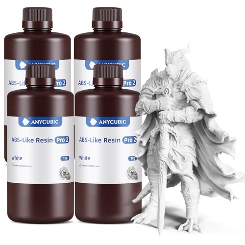 ANYCUBIC ABS Like Resin Pro 2  3D Printer Resin with Enhanced Strength and Toughness  High Precision and Minimal Shrinkage  Wide Compatibility for All LCD 3D Printers  Grey White  2kg 