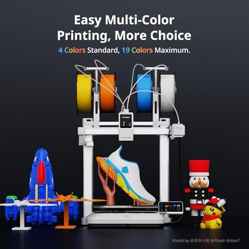ANYCUBIC Kobra X Fast 3D Printer  Native 4 Color & 19 Color Maximum with 4 ACE 2 Pro  High Speed Large Build Volume FDM 3D Printer with Auto Leveling for Print Farm Bulk Production Model Sellers