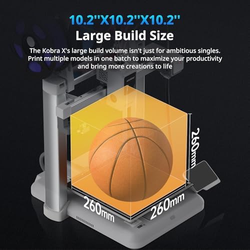 ANYCUBIC Kobra X Fast 3D Printer  Native 4 Color & 19 Color Maximum with 4 ACE 2 Pro  High Speed Large Build Volume FDM 3D Printer with Auto Leveling for Print Farm Bulk Production Model Sellers