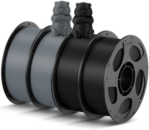 ANYCUBIC PLA Filament 1 75mm Bundle  3D Printing PLA Filament 1 75mm Dimensional Accuracy  /  0 02mm  1KG Reusable Spool  2 2 lbs   4KG Black   White   Texture Grey   Clear