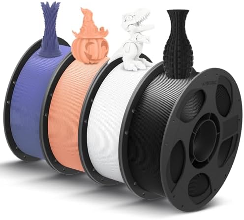 ANYCUBIC PLA Filament 1 75mm Bundle  3D Printing PLA Filament 1 75mm Dimensional Accuracy  /  0 02mm  1KG Reusable Spool  2 2 lbs   4KG Black   White   Texture Grey   Clear