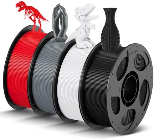 ANYCUBIC PLA Filament 1 75mm Bundle  3D Printing PLA Filament 1 75mm Dimensional Accuracy  /  0 02mm  1KG Reusable Spool  2 2 lbs   4KG Black   White   Texture Grey   Clear