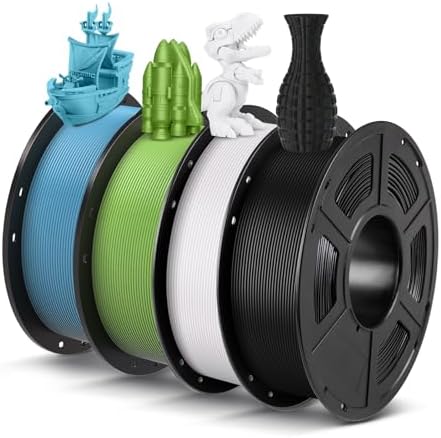 ANYCUBIC PLA Filament 1 75mm Bundle  3D Printing PLA Filament 1 75mm Dimensional Accuracy  /  0 02mm  1KG Reusable Spool  2 2 lbs   4KG Black   White   Texture Grey   Clear