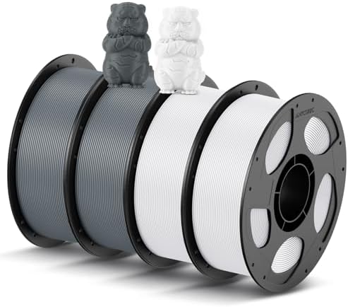 ANYCUBIC PLA Filament 1 75mm Bundle  3D Printing PLA Filament 1 75mm Dimensional Accuracy  /  0 02mm  1KG Reusable Spool  2 2 lbs   4KG Black   White   Texture Grey   Clear