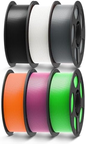 ANYCUBIC PLA Filament 1 75mm Bundle  3D Printing PLA Filament 1 75mm Dimensional Accuracy  /  0 02mm  1KG Reusable Spool  2 2 lbs   4KG Black   White   Texture Grey   Clear